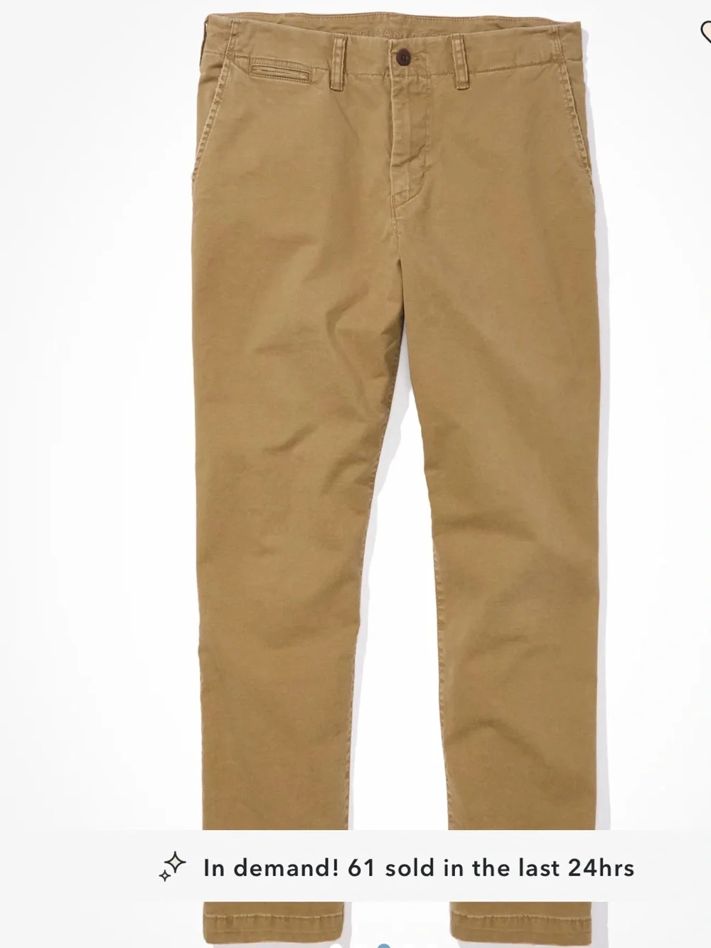 American Eagle Outfitters Khaki Relaxed Straight Chinos - Brown 33x30